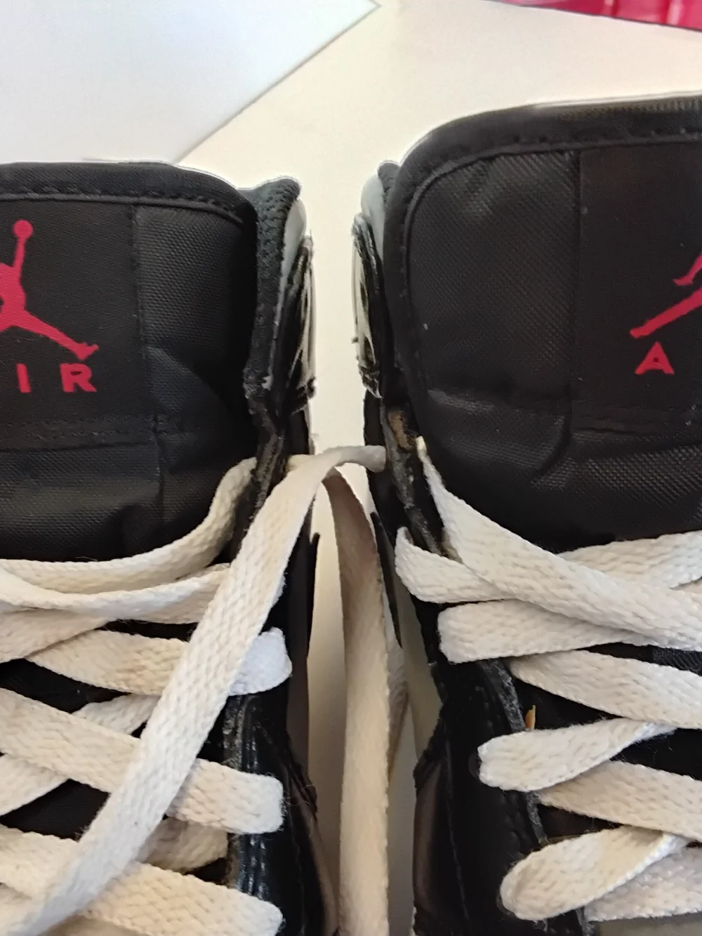 Jordan Men’s High-Top Sneakers - Black, Gray & Red Accent